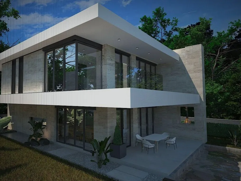 DGN Villa Bolevin — traverten kaplı cephe
