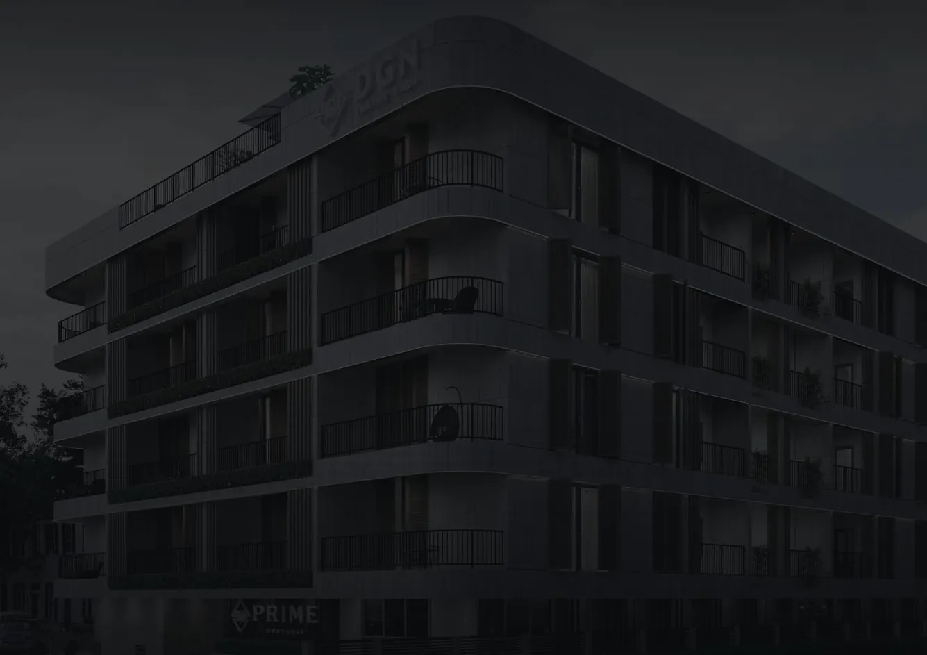 DGN Prime Bostanlı — gece cephe görünümü